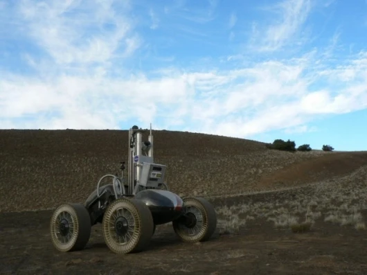 The Michelin Lunar Wheel during testing in Hawaii