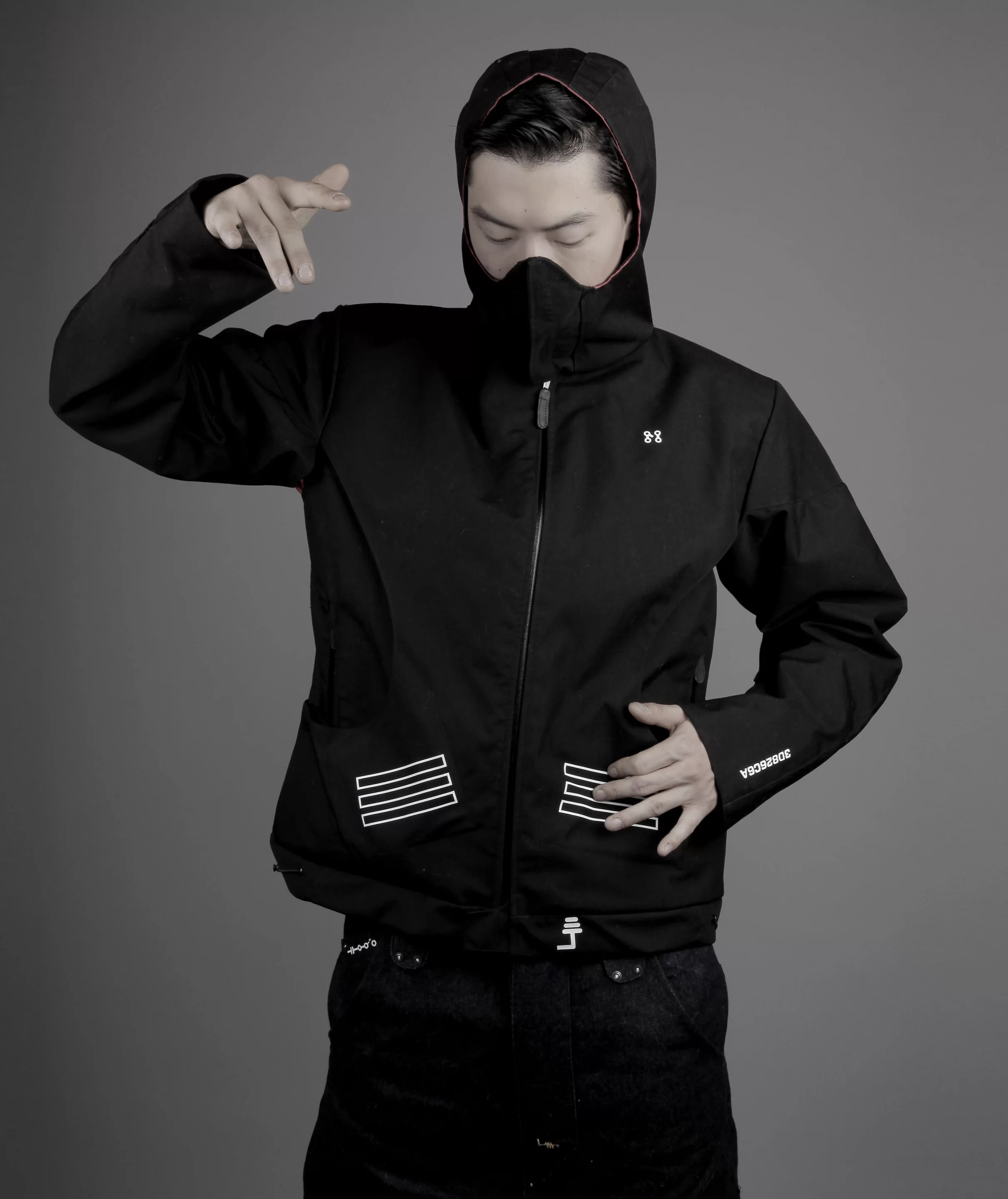 The MJ v01 MIDI Controller Jacket conceals a variety of sensors that sync to iOS and Android devices to create electronic music through the wearer's movements