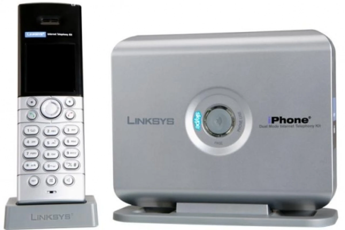 The Linksys iPhone CIT400 with integrated Skype.