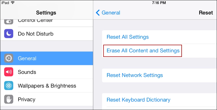 Erase all content and return your iPad or iPhone to factory settings