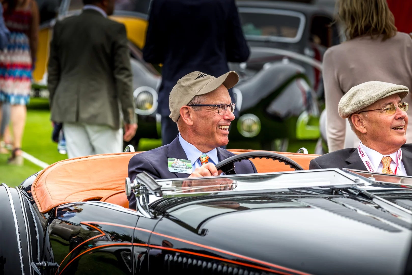 Enjoying the Concourse from behind the wheel of a Delahaye