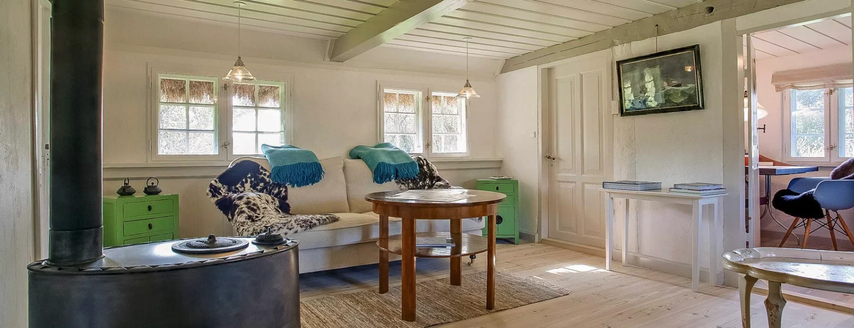 House of Andrine is heated by a wood-burning stove