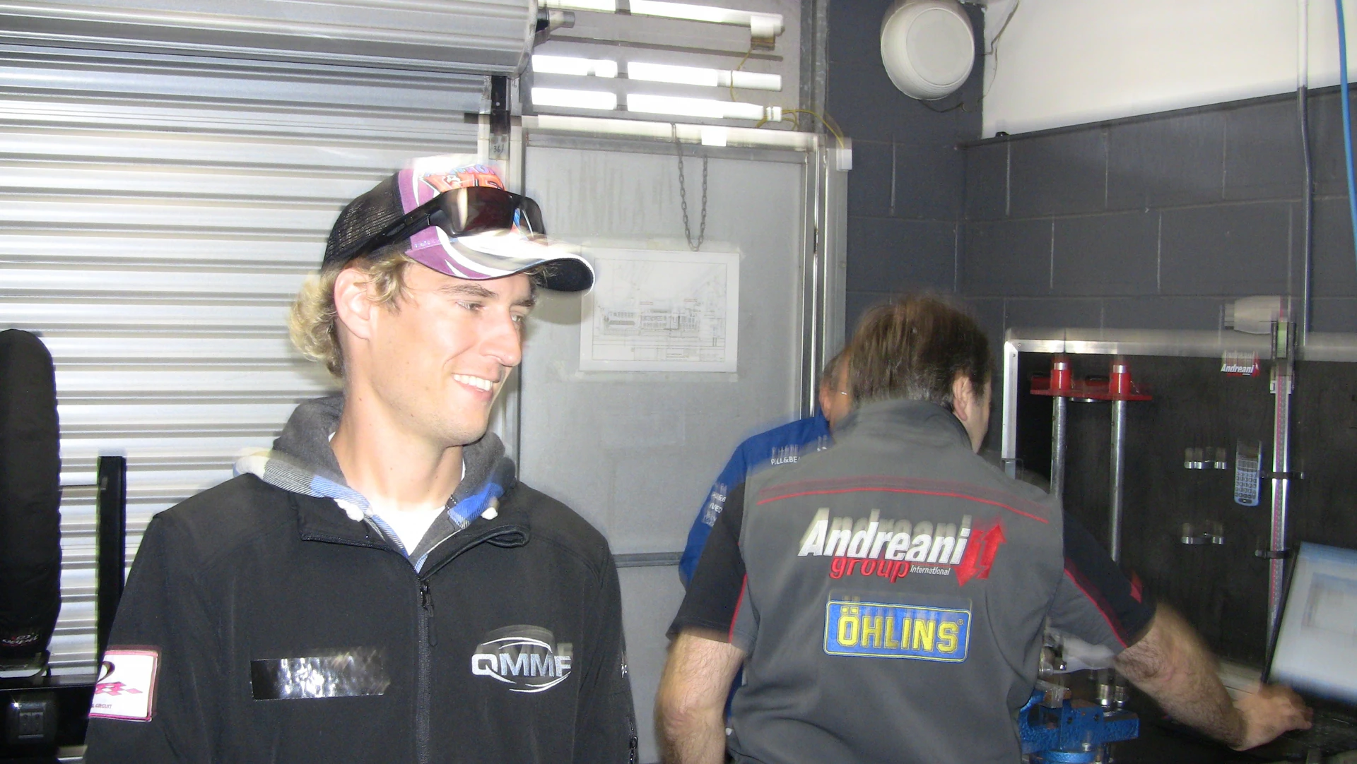 Ant West in the team garage