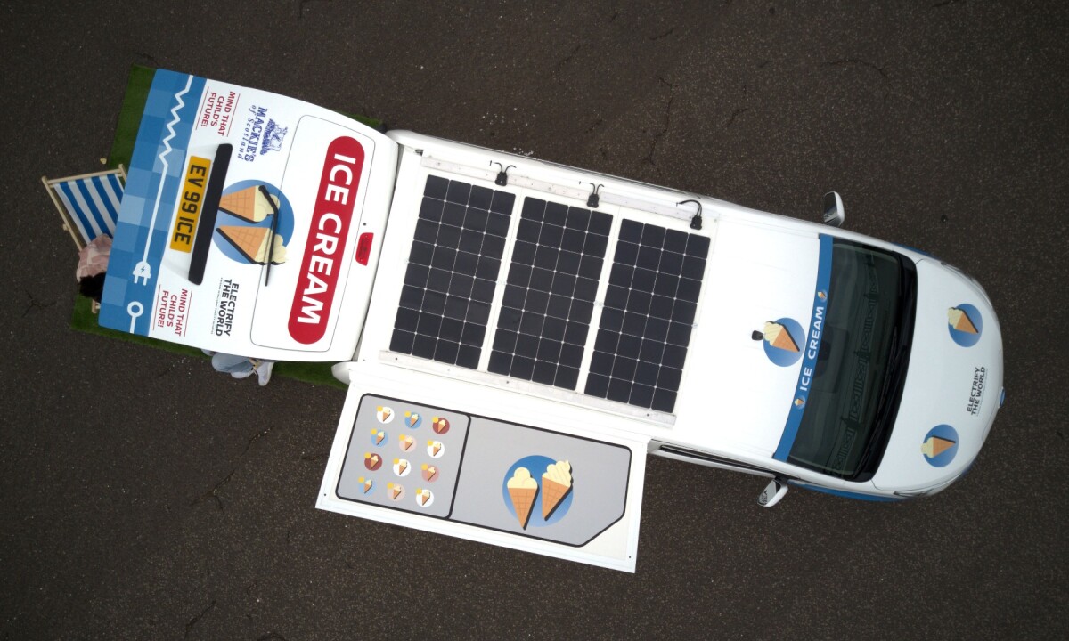 Nissan's electric ice cream van can be recharged via a rooftop solar array
