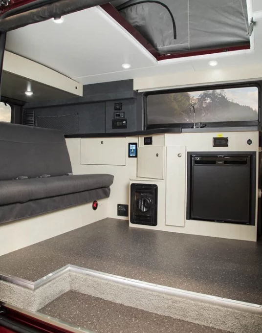 Pleasure-Way has designed the Tofino to be four season-compatible, with a built-in furnace and indoor plumbing