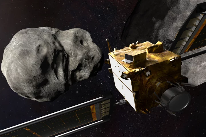 Artist's impression of the DART spacecraft on approach