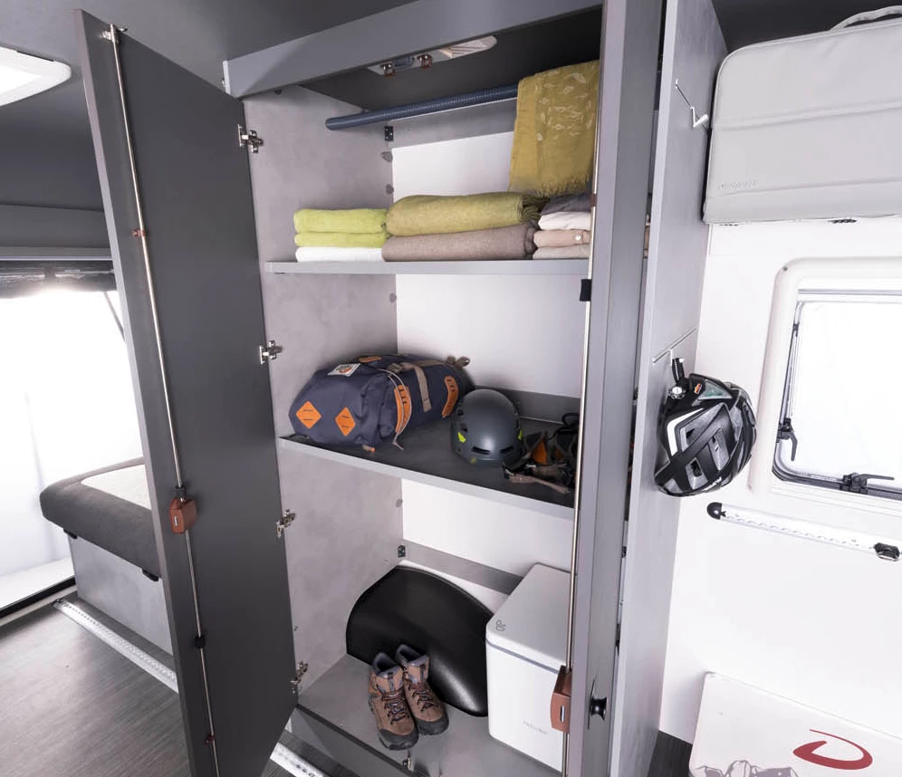 While you can store a portable toilet in the wardrobe, we think it'd work better as a complete bathroom