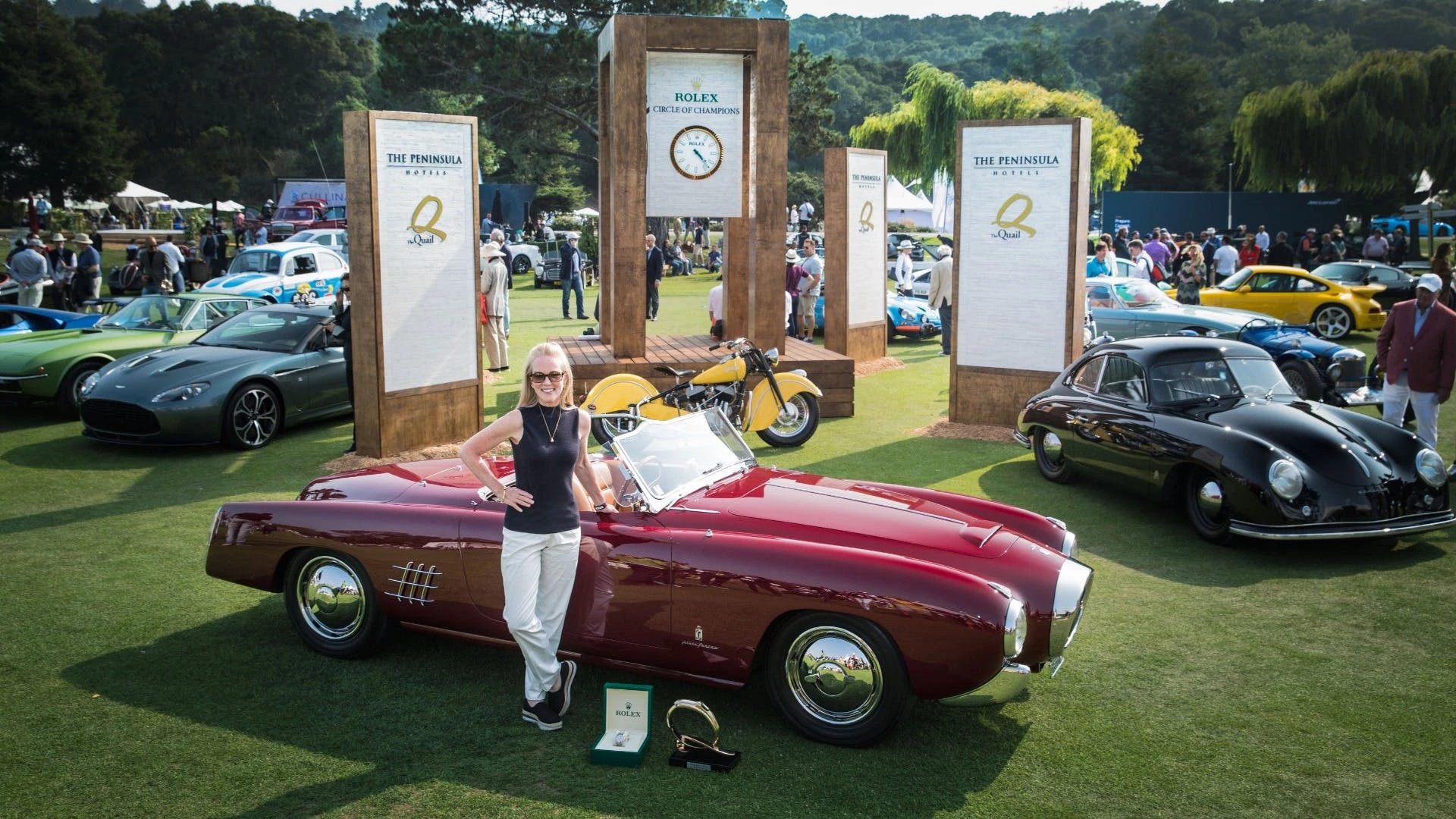 1953 Lancia Aurelia PF200C Spider by Pinin Farina | Winner: The Quail, A Motorsports Gathering 2018 | Owner: Anne Brockinton Lee, Reno, Nevada, USA | Specifications: 1991 cc OHV 60° V6 engine • 90 horsepower • 4-speed manual gearbox • Independent suspension, front and rear • Four-wheel hydraulic drum brakes