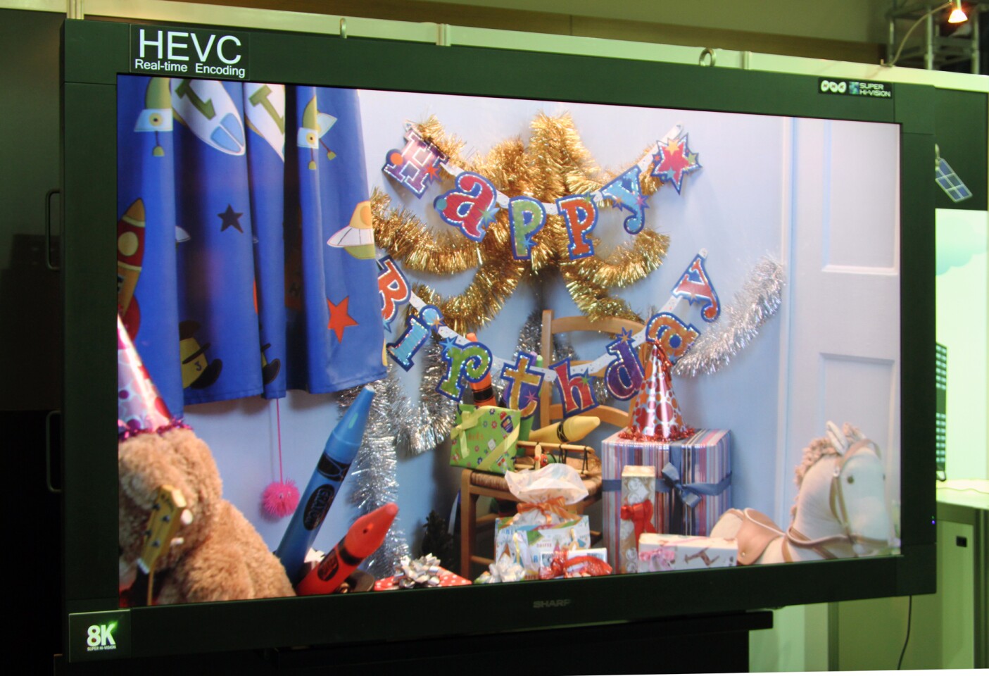 NHK demonstrated 8K on an 85-inch LCD from Sharp at IBC 2013