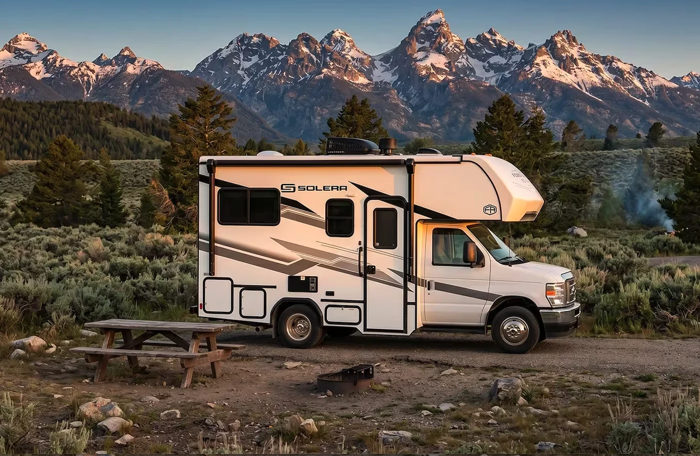 The Solera from Coachmen's parent company Forest River shows an example of a typical Class C atop the Ford E-Series cutaway chassis