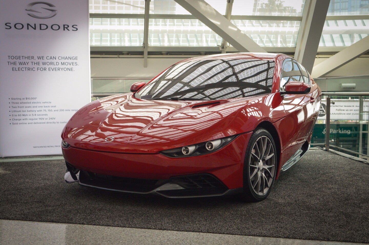 Sondors reveals its prototype electric three-wheeler