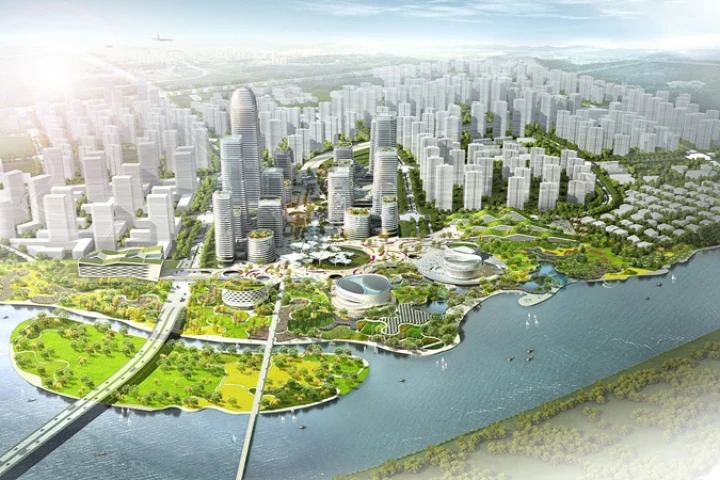 Binhai Eco City is designed to be a case study of green urban planning