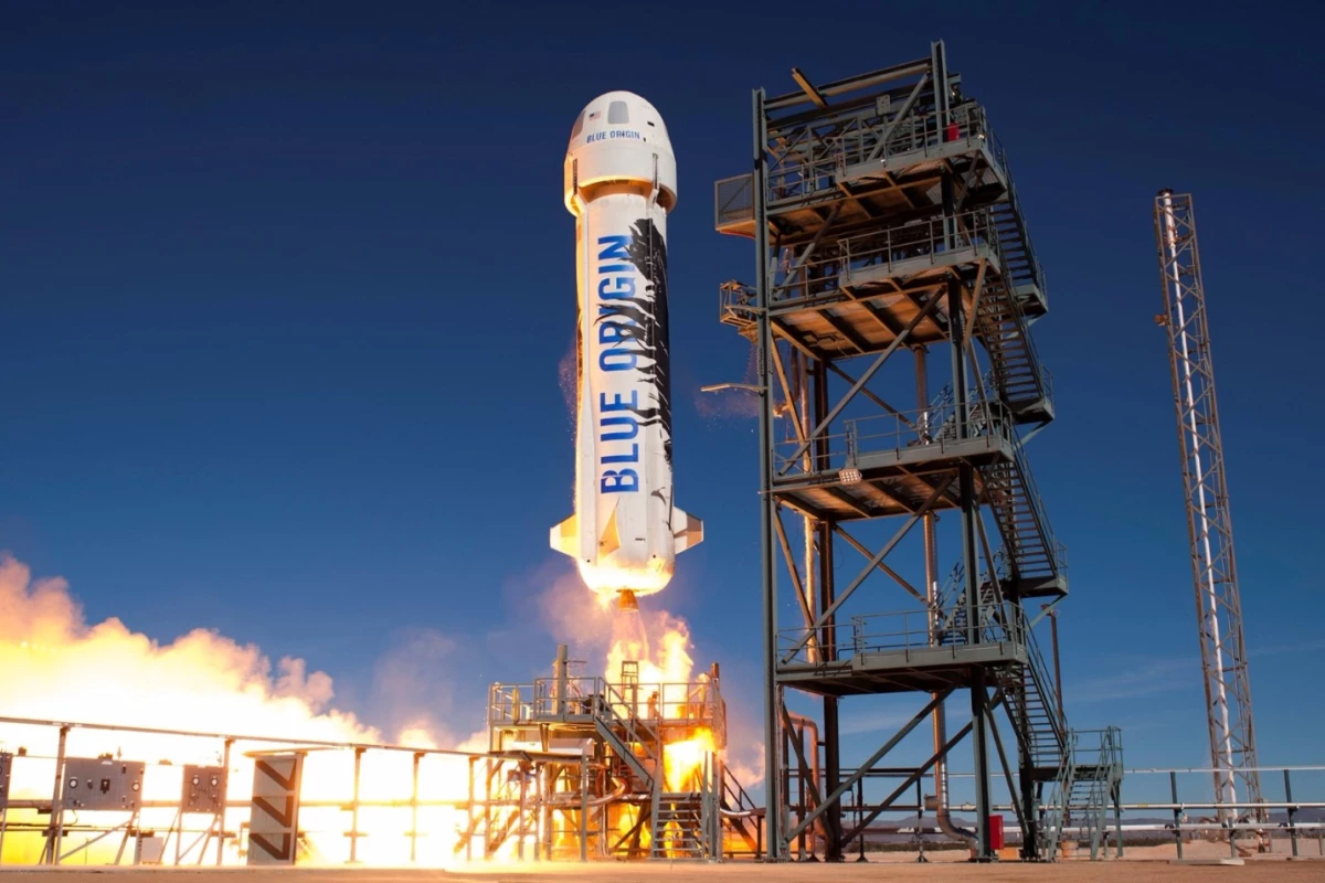 Someone has bid $28 million to be the first paying customer aboard Blue Origin's first passenger flight next month