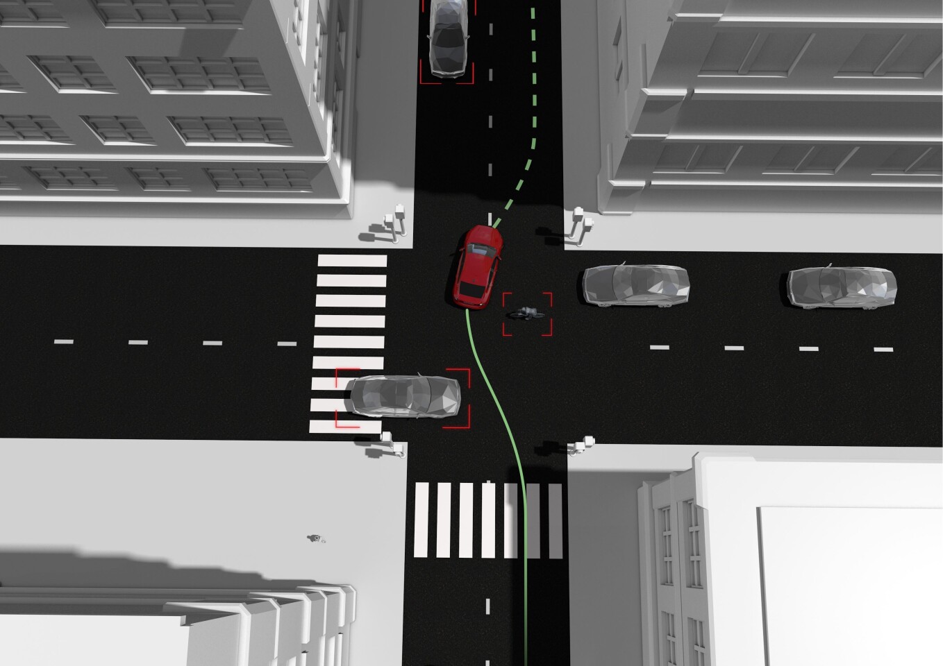 Project 360° provides the drivers with escape routes to avoid collisions