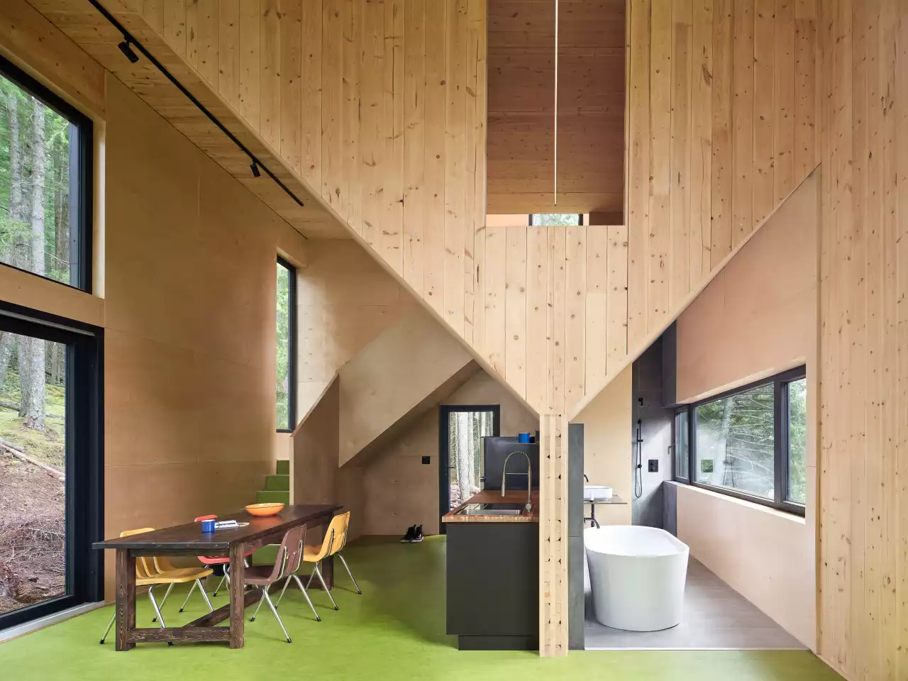 The Nest's interior is decor minimalist and open
