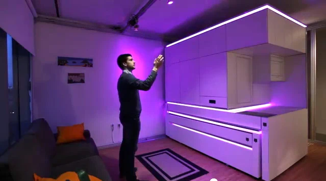 The team has also applied gestural commands to the lighting and window covering system so that residents can adjust the ambiance in the room as needed