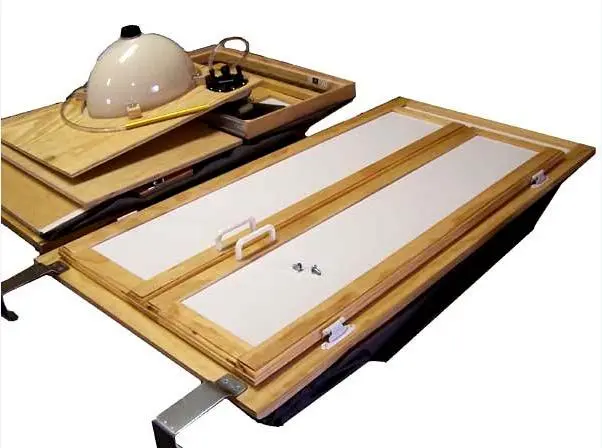 Interior fixtures fold up and store easily