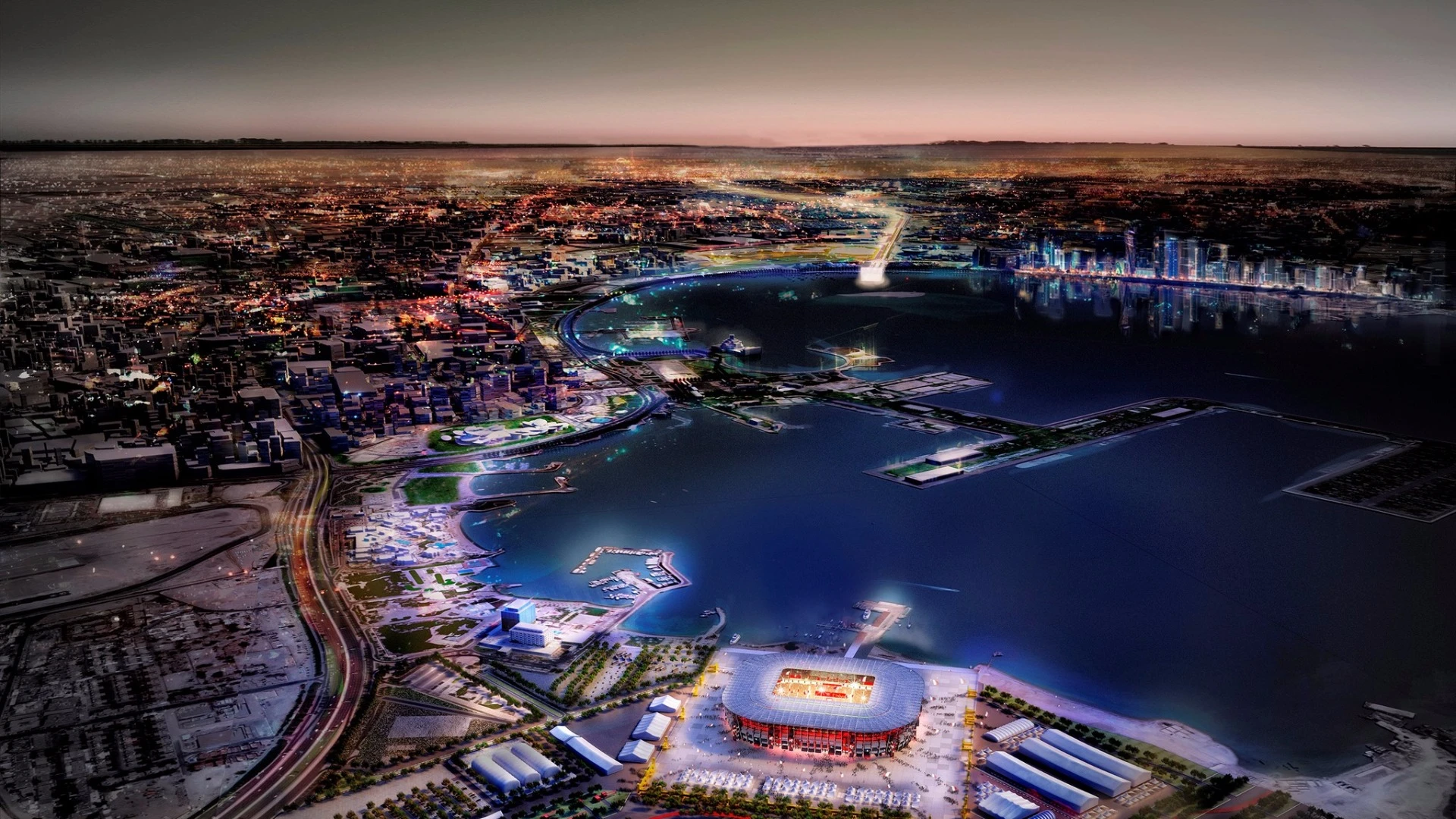 The Ras Abu Aboud Stadium will be located nearby to Doha's port