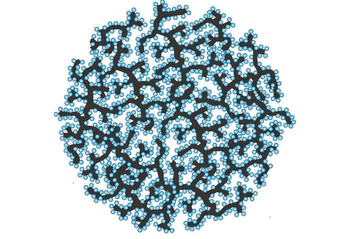 A schematic of a silicon-carbon nanocomposite granule that could help boost the performance of lithium-ion batteries (Image: Gleb Yushin)