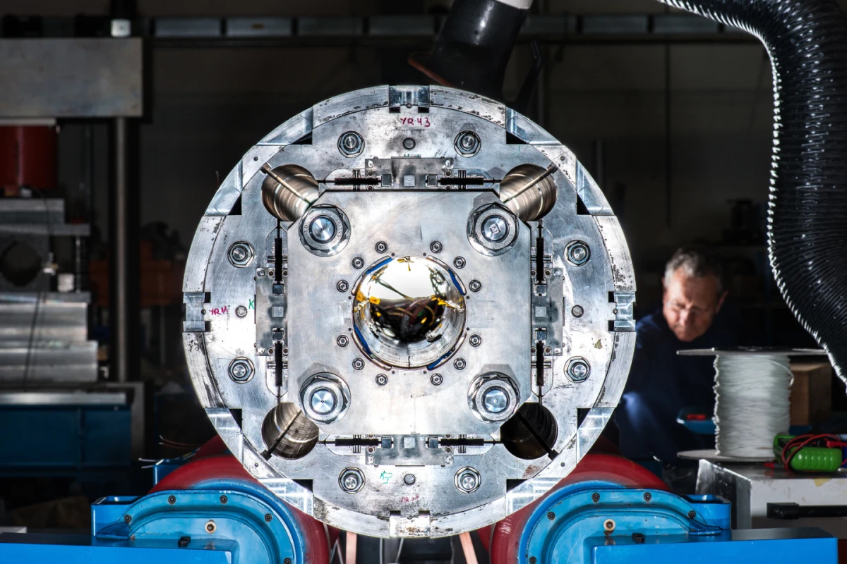 Prototype of a quadrupole magnet for the High-Luminosity LHC project