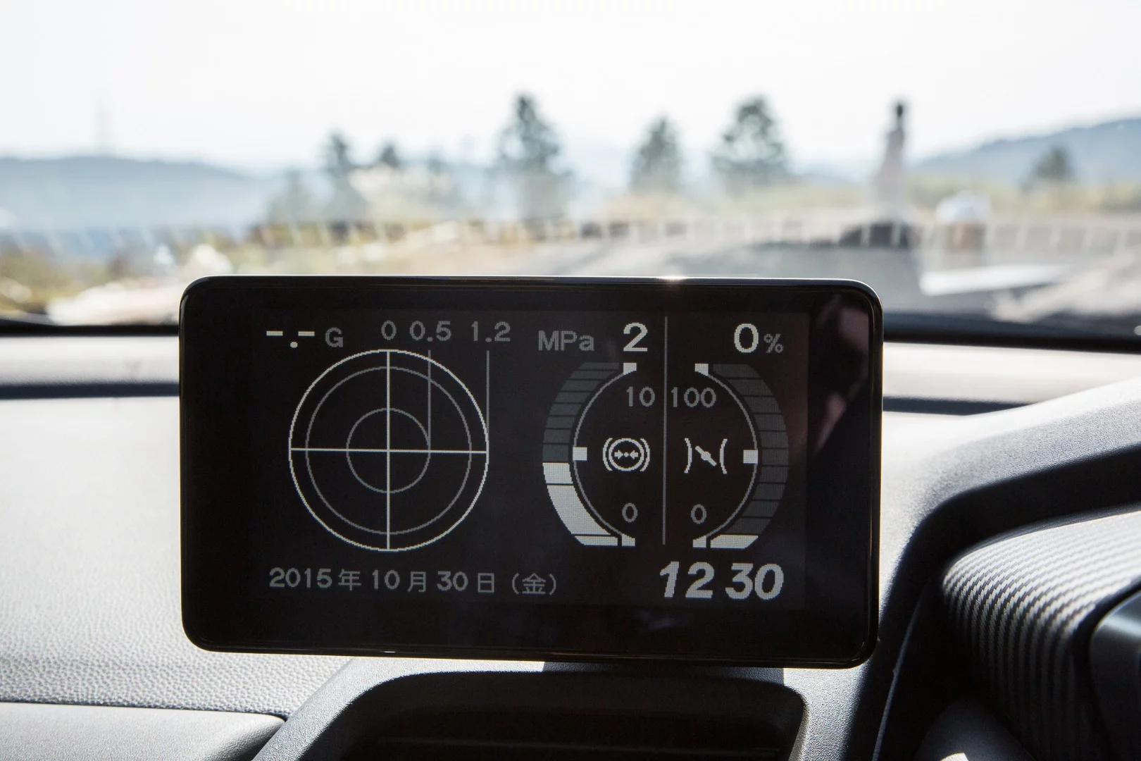 As is becoming common on sports cars, the S660 is fitted with a g-force meter and a turbo boost gauge