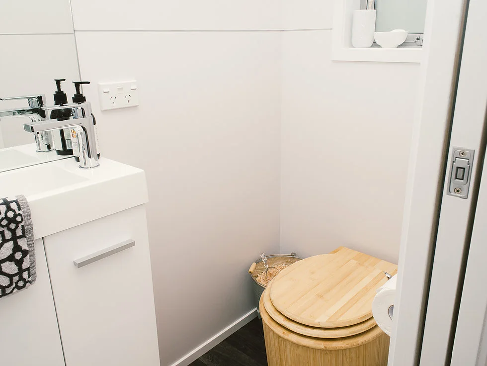 The Buster Tiny House's composting toilet