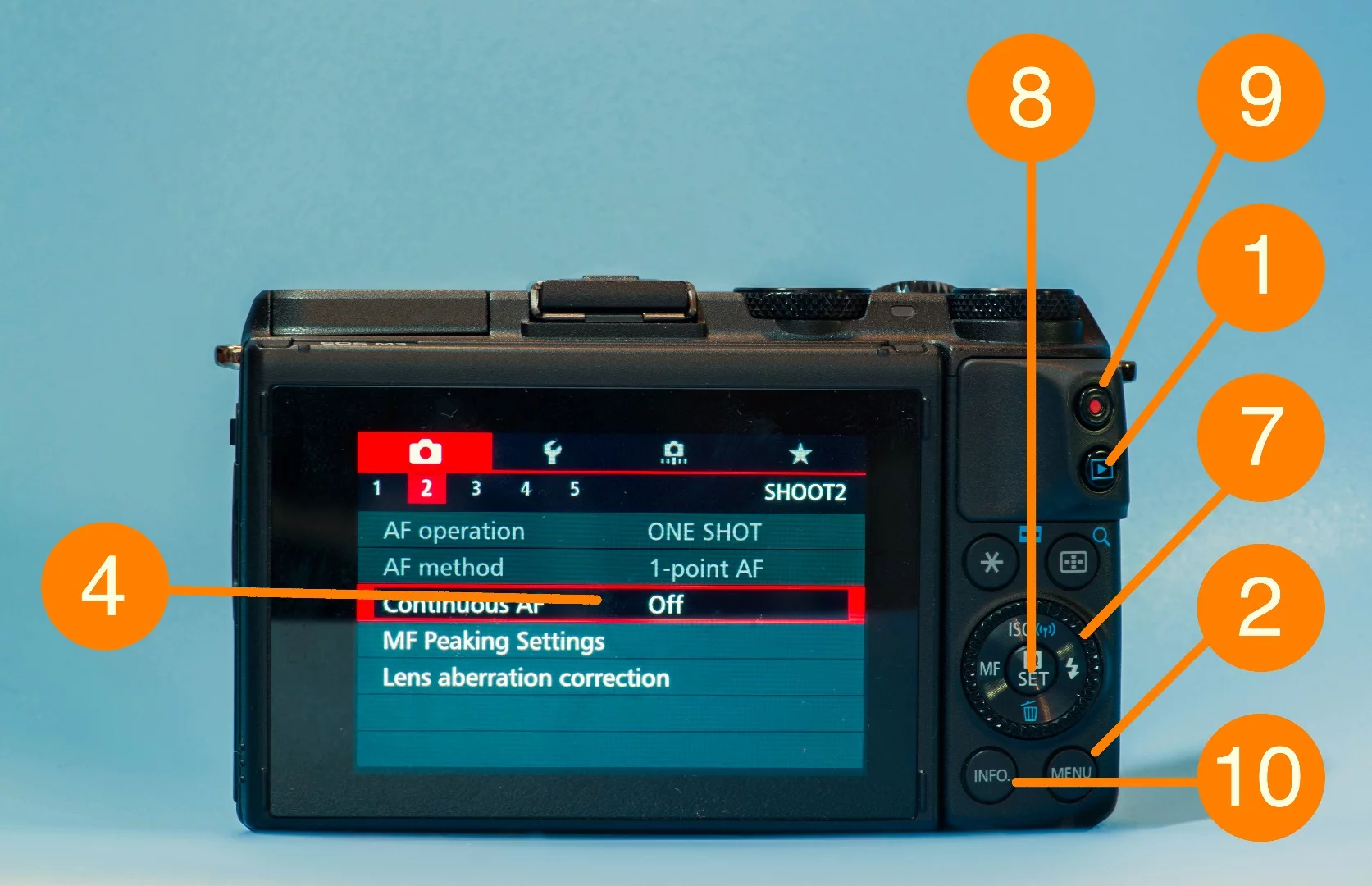 What does what on the back of a mirrorless camera