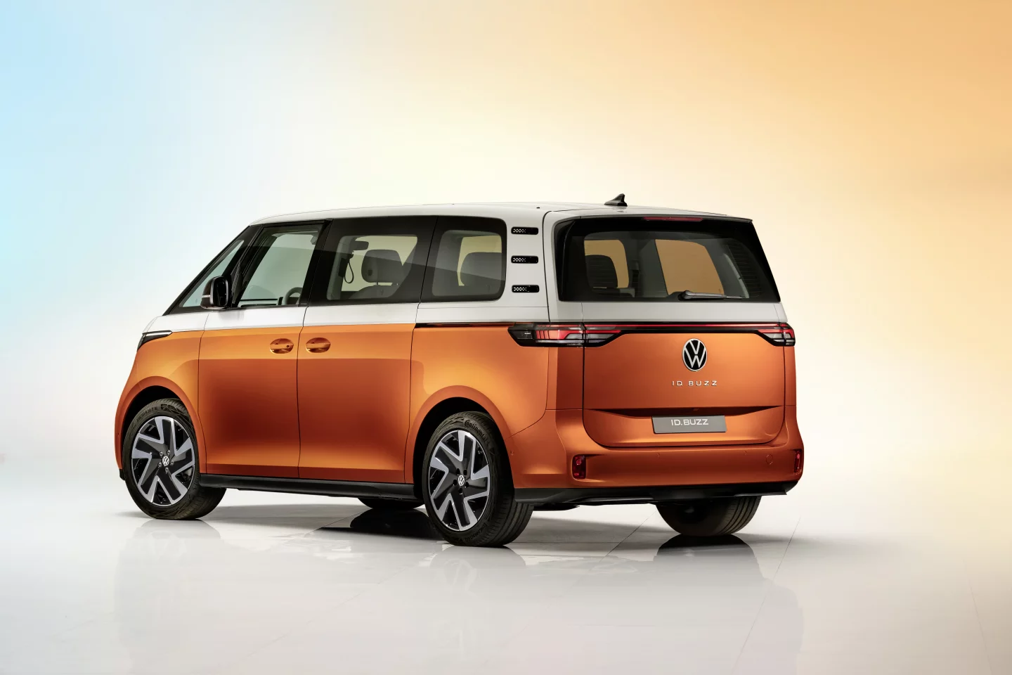 The VW ID. Buzz measures just 471 inches long, falling between a standard VW Caddy and a long-wheelbase Caddy Maxi