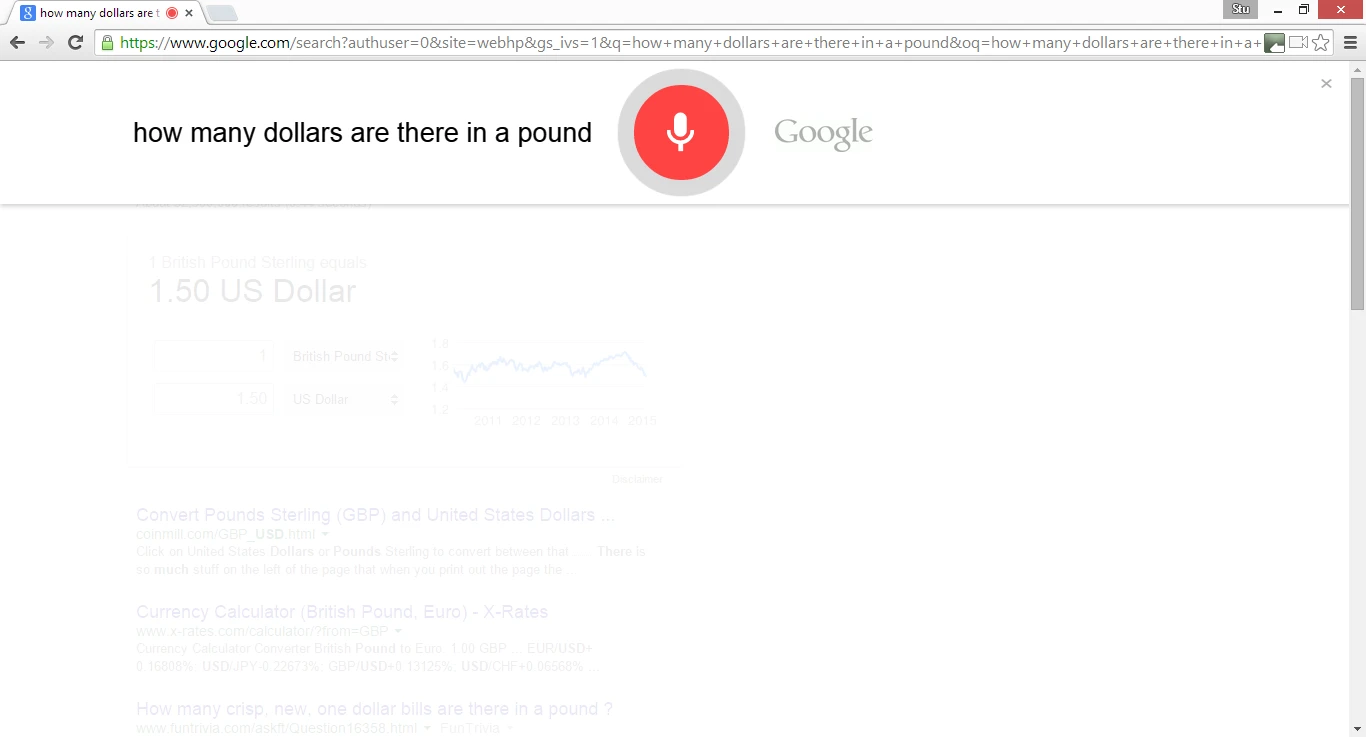 It's possible to search using voice with the Chrome browser