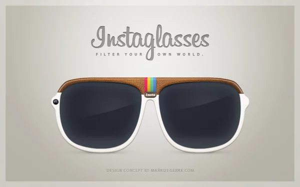 A German designer named Markus Gerke has detailed a product design concept for Instragram-inspired Instaglasses that feature a pinhole camera and a range of different filters (Image: Markus Gerke)