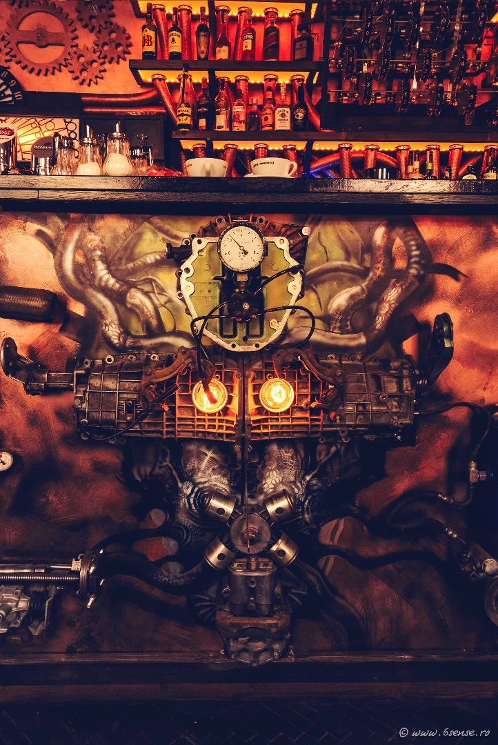Shot showing the detailing on the front of the bar