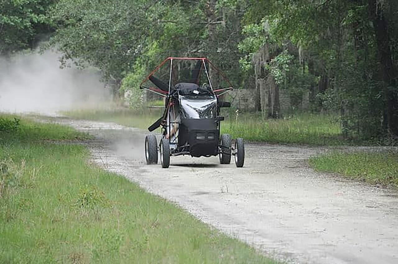 The Maverick: pusher prop can help get the car out if it's bogged in mud