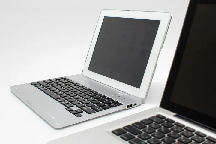 The Notebook Case for iPad allows an iPad 2 to be used as the screen for a notebook-style shell and keyboard