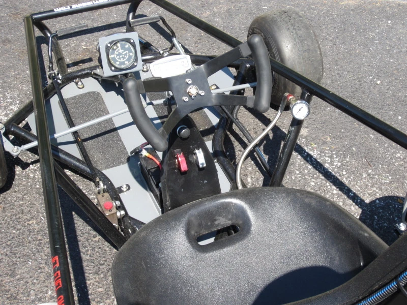 The jet-powered go-kart's cockpit