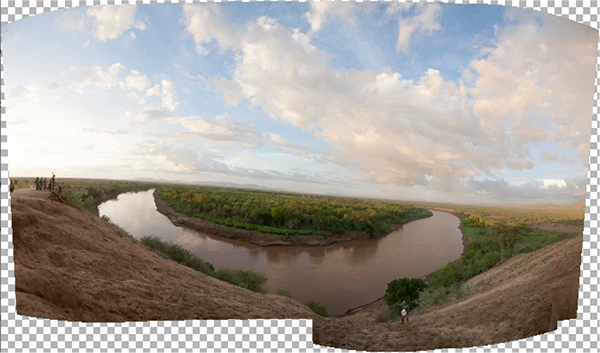 Multiple stitched files can be combined into a single DNG with "transparent" pixels allowing for undefined areas