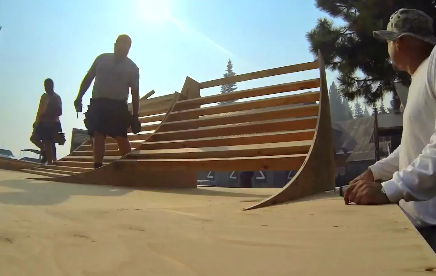 The ramps under construction