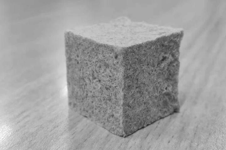 A sample of the eco-friendlier cardboard-based foam