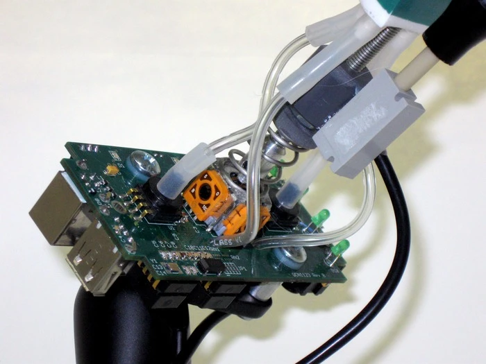 A prototype QuadStick without its housing