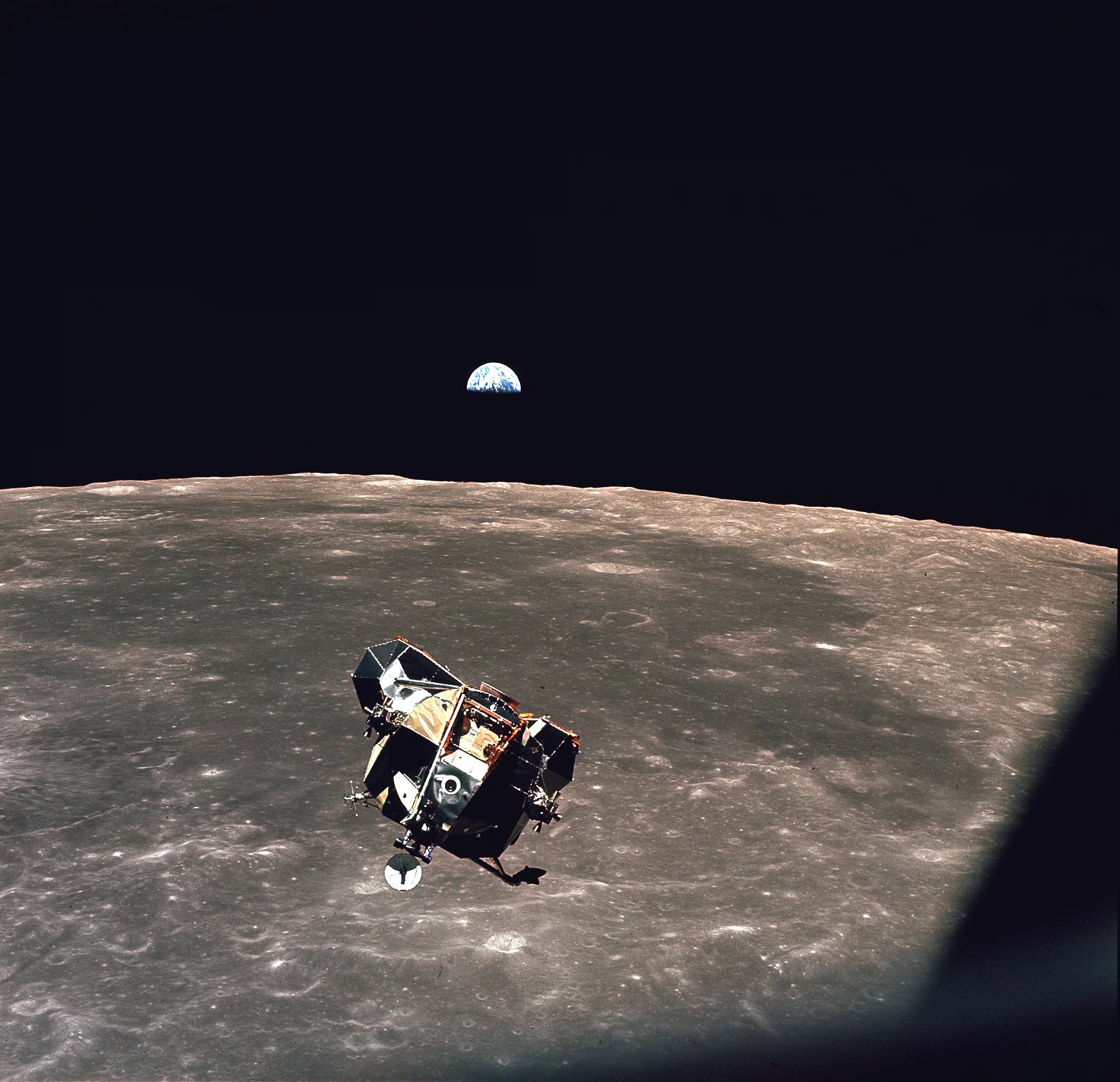 The Eagle Ascent Stage as seen from Columbia