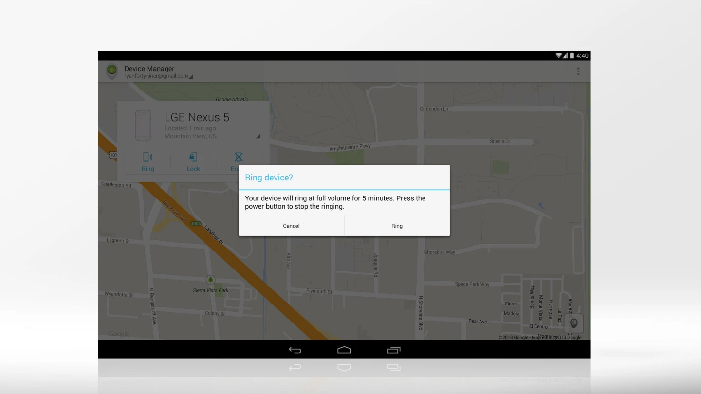 Android Device Manager helps you find a lost Android device