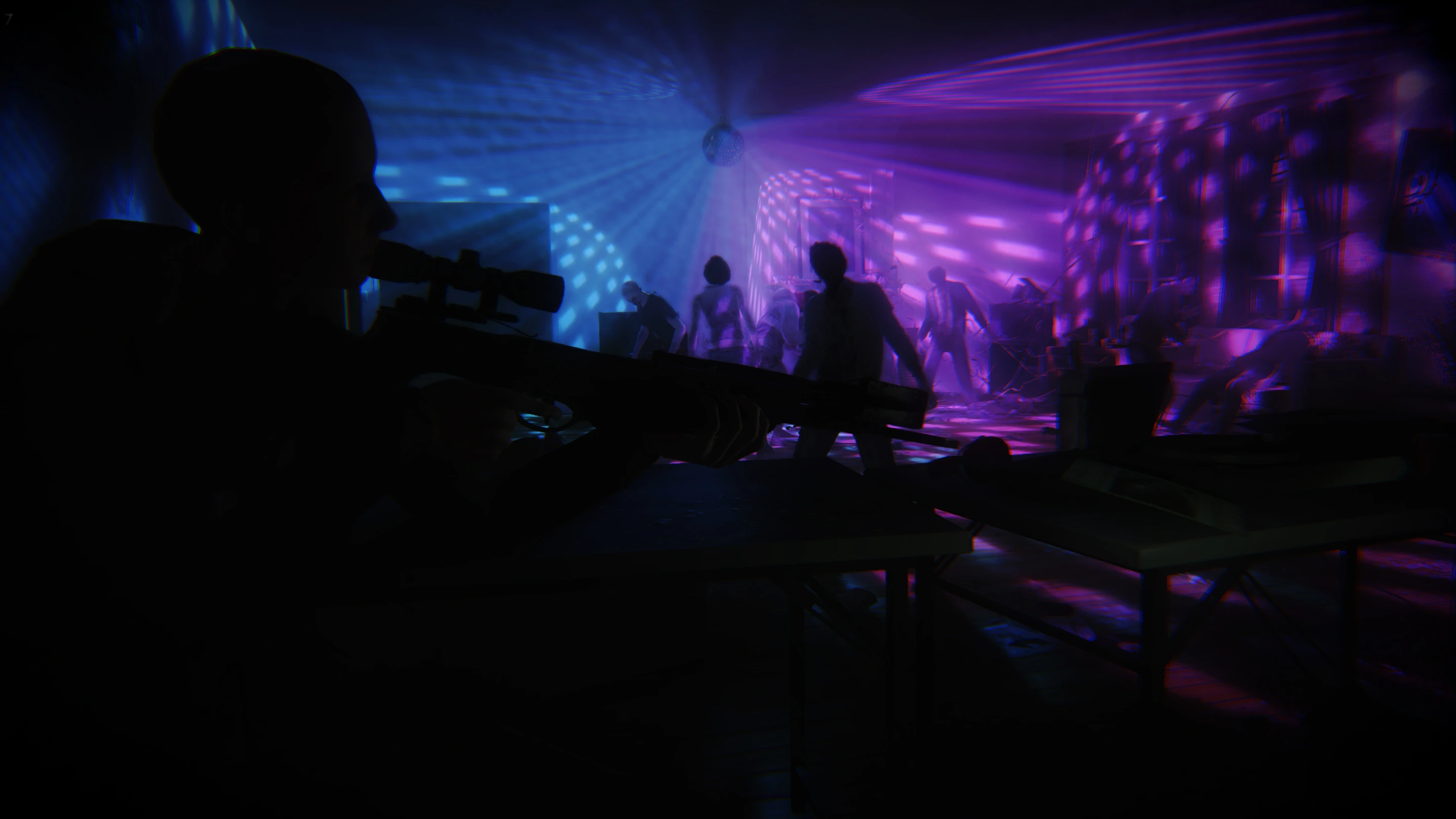 This night club area is cool, and the music distracts the walkers