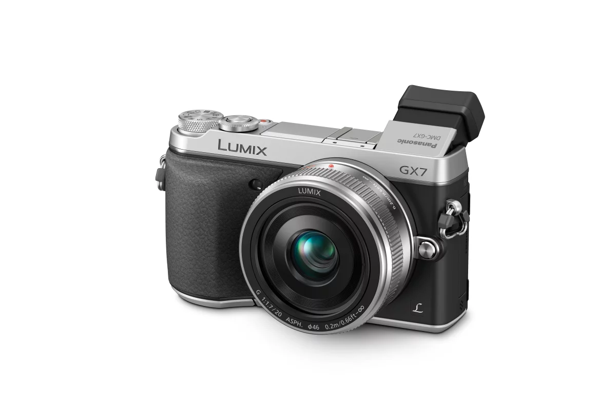 The GX7 has a tilting Live Viewfinder with 90 degrees of adjustment