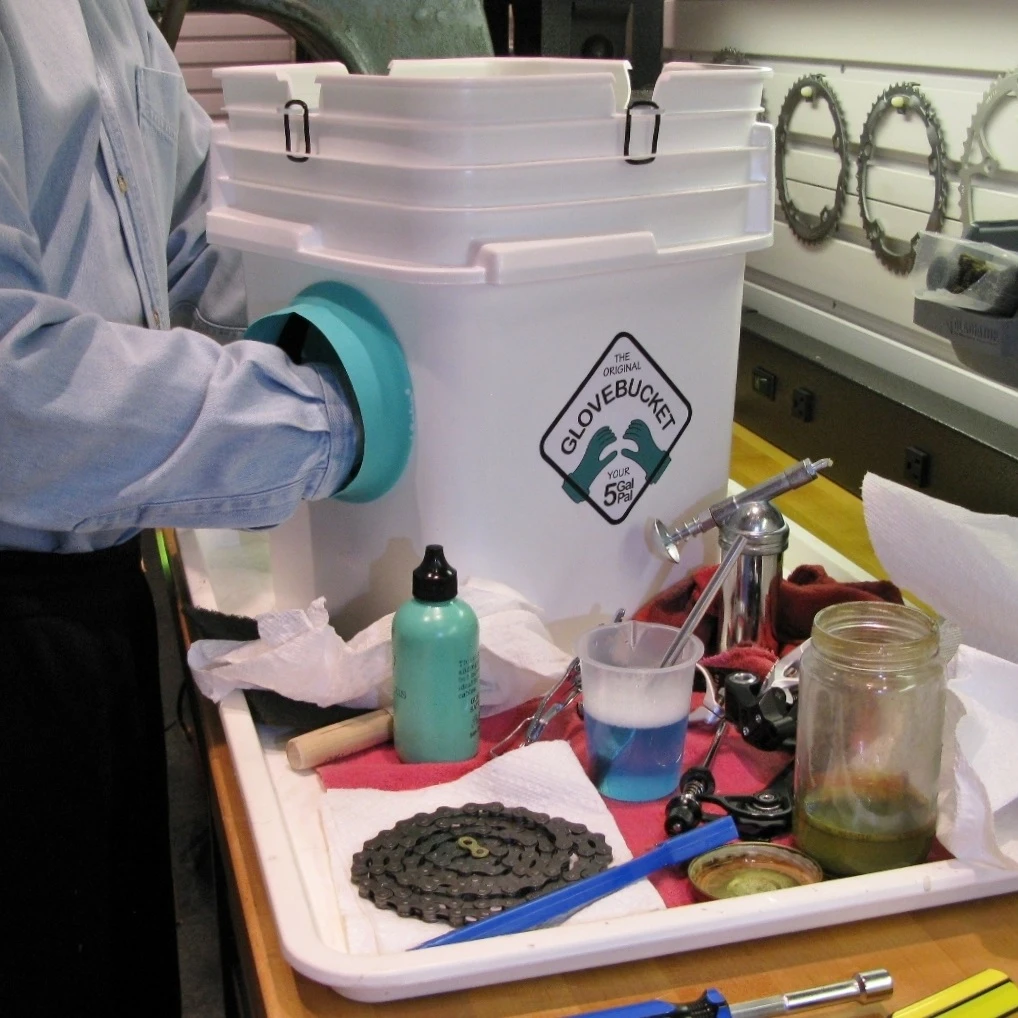 The Glovebucket could be useful for cleaning dirty bike bits