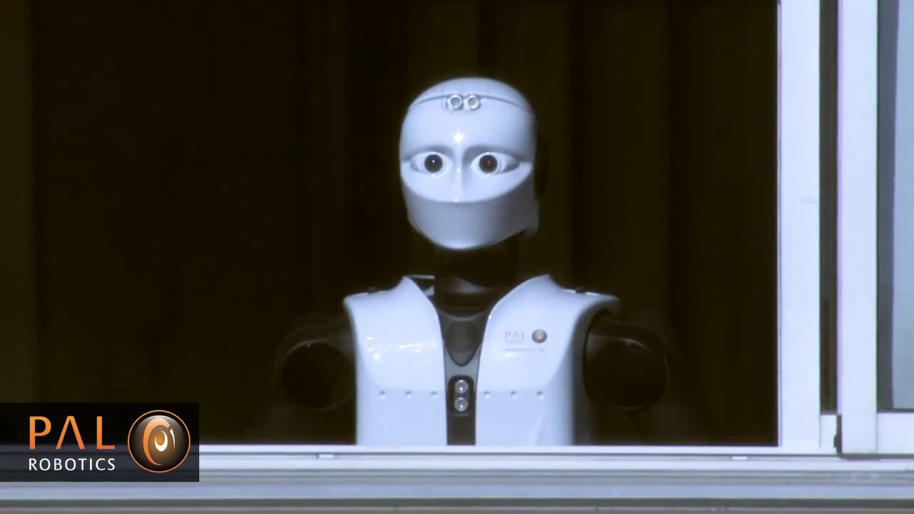 REEM-C looks out onto the world from PAL Robotics' headquarters in Barcelona, Spain