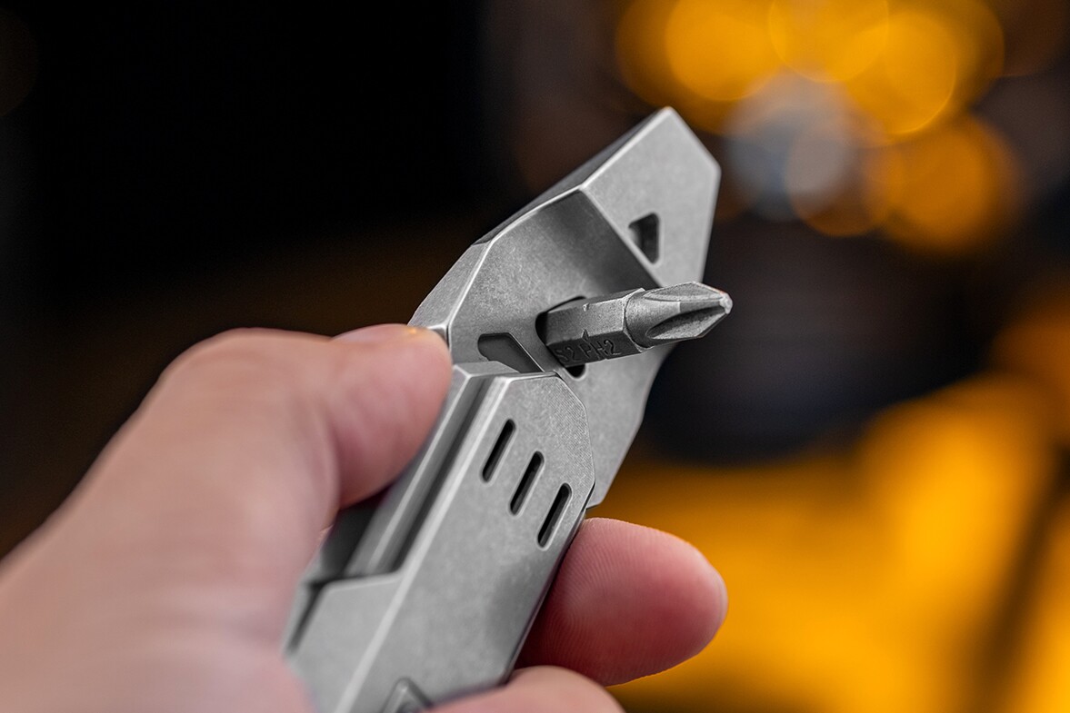 The multitool's 6-mm magnetic bit driver socket