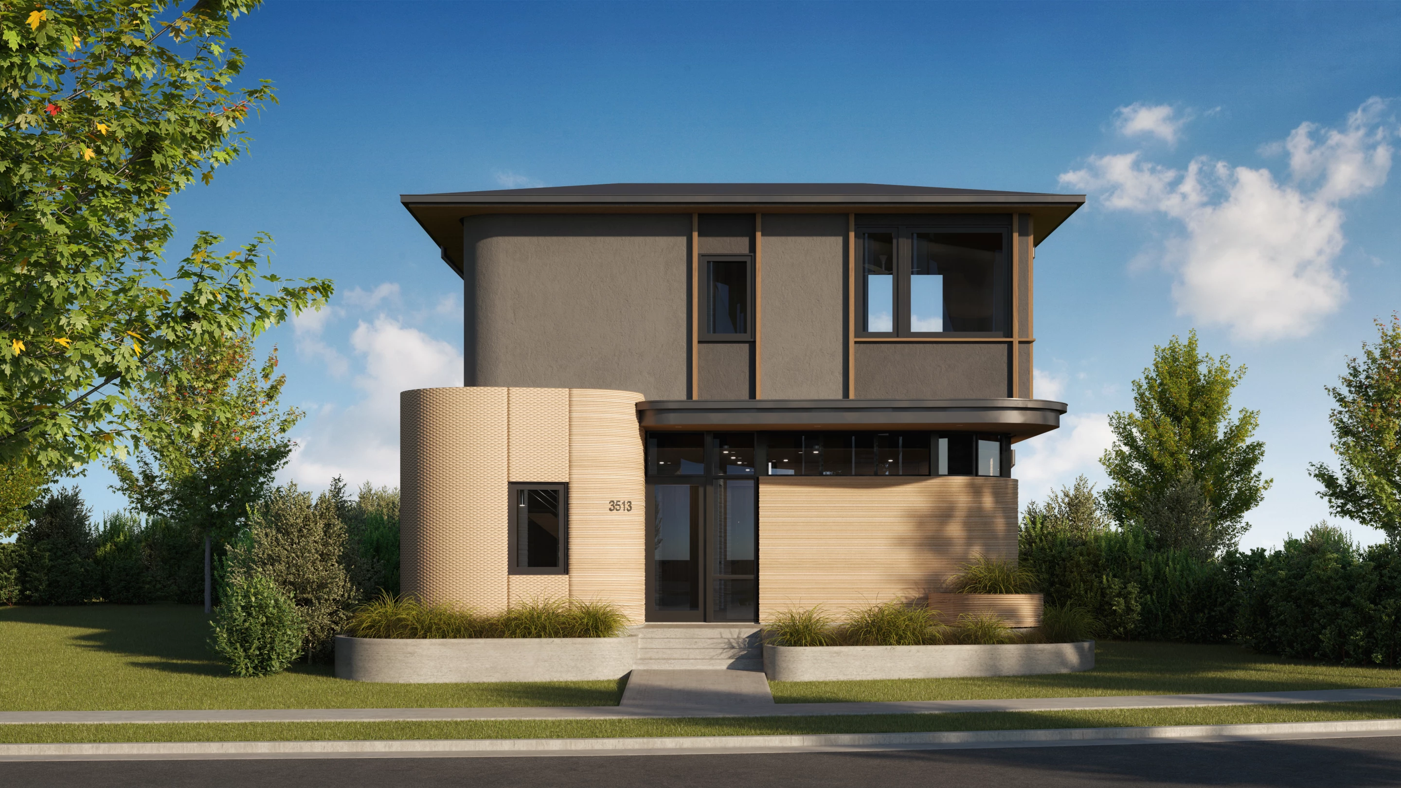 The homes will feature 3D-printed lower floors, while the upper floors will be made using traditional building techniques