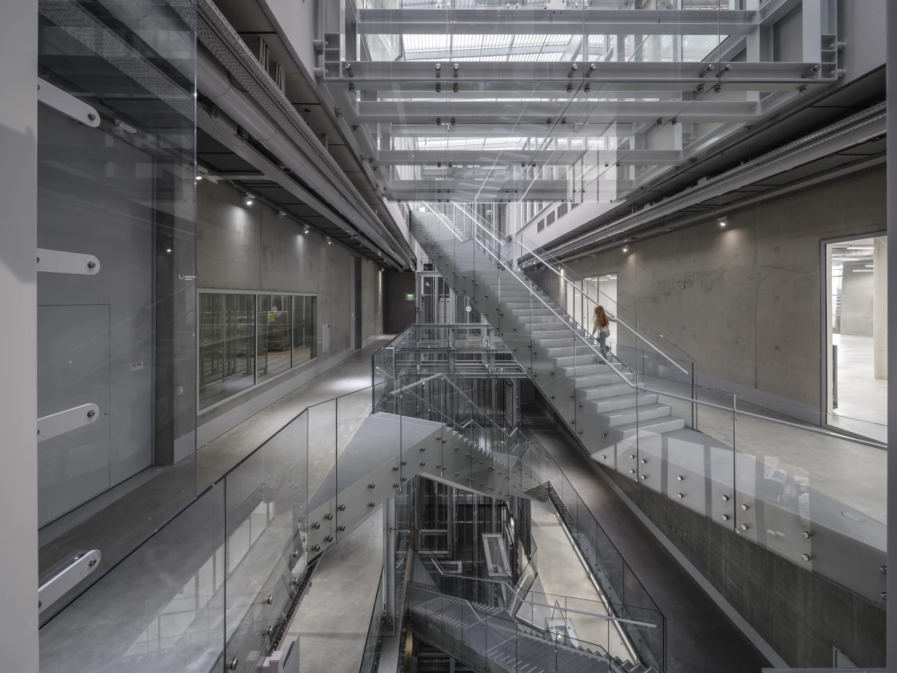 Depot Boijmans Van Beuningen's interior is arranged around an eye-catching atrium area with criss-crossing staircases