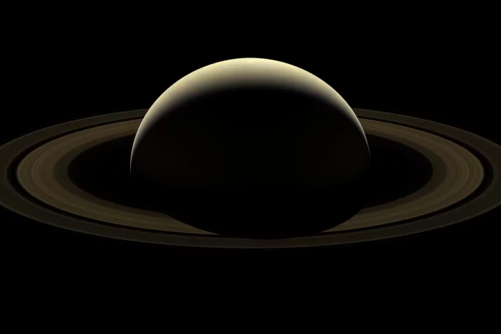 The newly released natural color mosaic is entitled 'A farewell to Saturn'