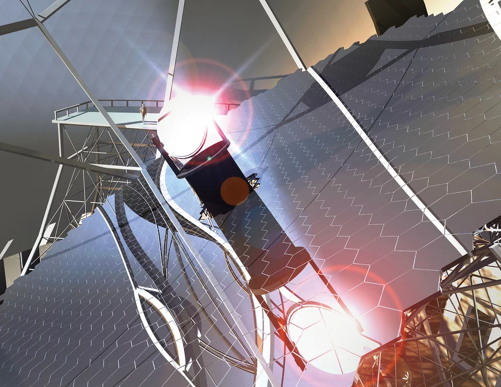 An artist's concept showing the segmented primary mirror (Image: Courtesy TMT Observatory Corporation)