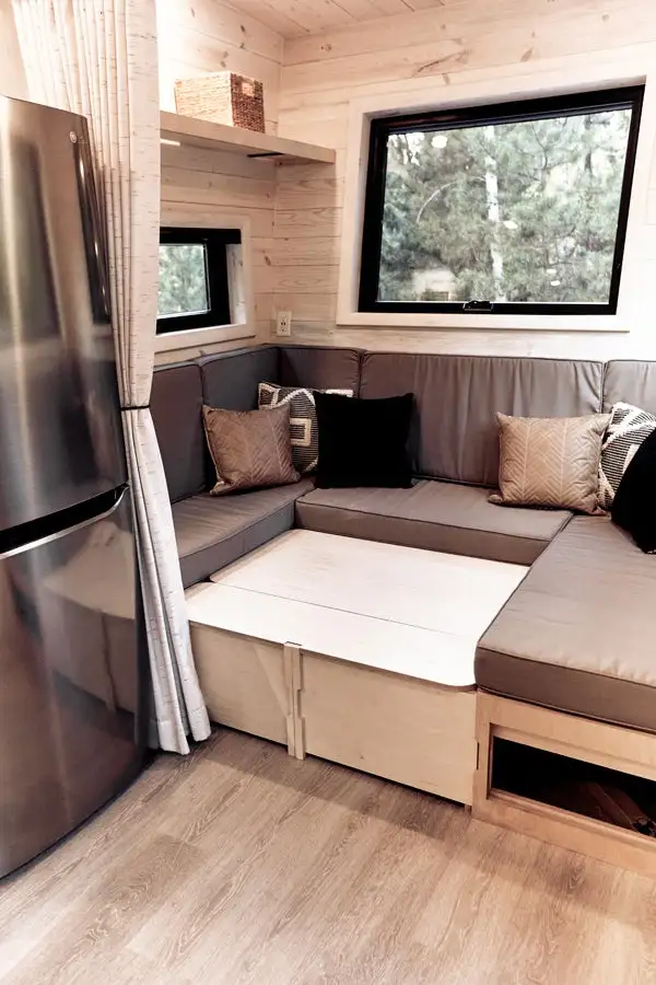The Draper's living room converts into a guest bedroom